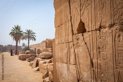 View of ancient Egyptian ruins temples in Cairo city, Egypt. photo