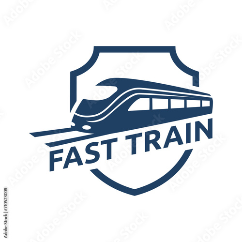 Old Locomotive Train Machine Logo Design Vector