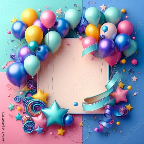  illustration of a colorful balloons banner, offering a lively and dynamic visual element