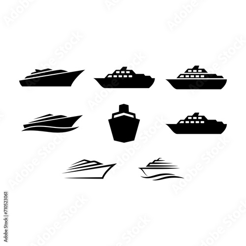 Set of Yatch or Ship Creative Logo Design