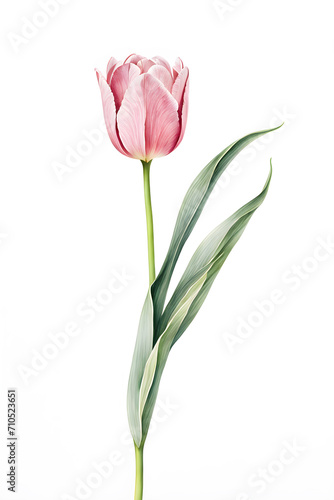 watercolor-illustration-of-a-tulip-floral-frame-in-minimalist-styleno-background-watercolor-trend © HYOJEONG