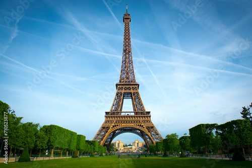 View of the Eiffel Tower in Paris downtown, France. photo