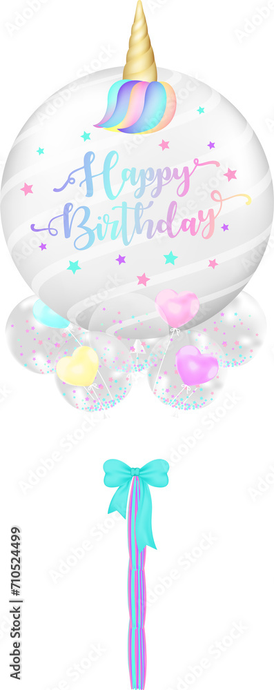 Cute colorful pastel love birthday party balloons