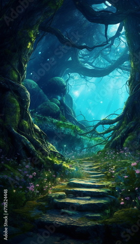 mysterious magical forest