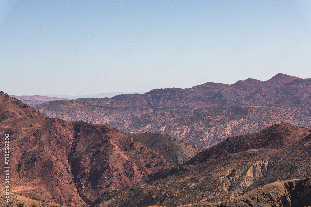 View of the high Atlas mountain range in Central Morocco.