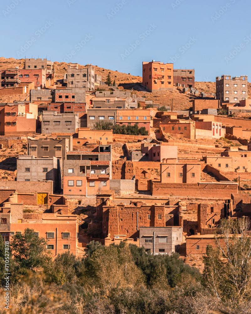 View of Boumalne Dades, a small town on the High Atlas mountain range, Ouarzazate, Morocco. View of Boumalne Dades, a small town on the High Atlas mountain range, Ouarzazate, Morocco.