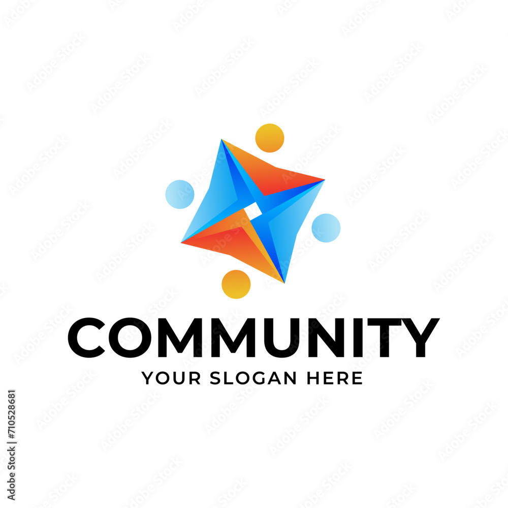 Global Community Logo Icon Elements Template. Community human Logo template vector