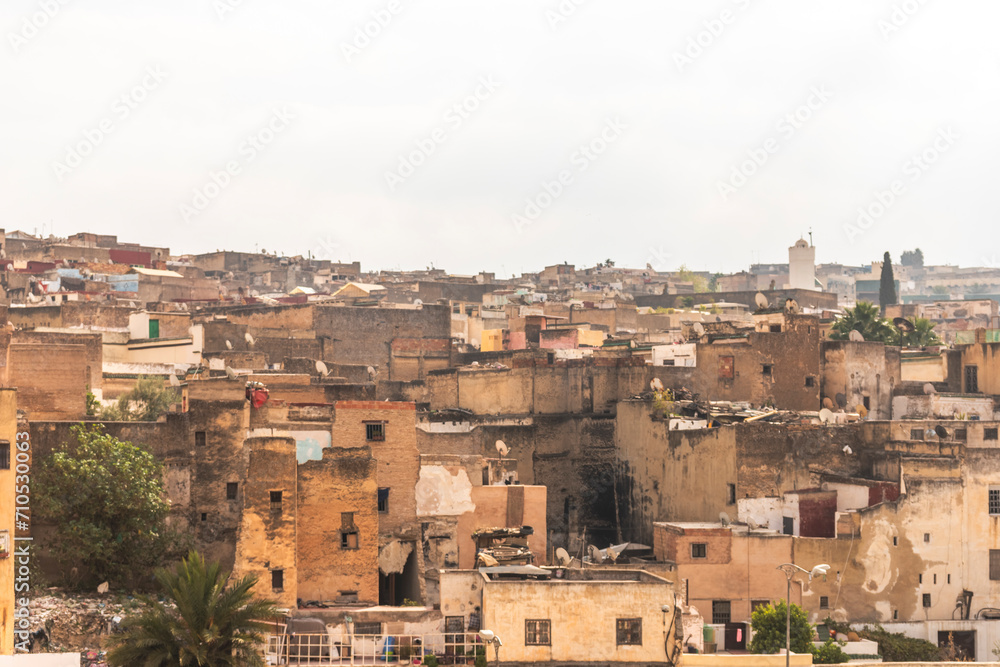 View of Fez El Bali, the historical old town and Medina of Fes, Morocco. View of Fez El Bali, the historical old town and Medina of Fes, Morocco.