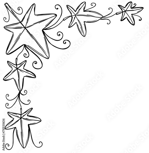 Border with climbing ivy plant in sketch style