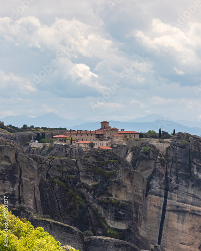 View of the Monastery of St. Stephan in.Meteora, Trikala, Thessaly, Greece. photo