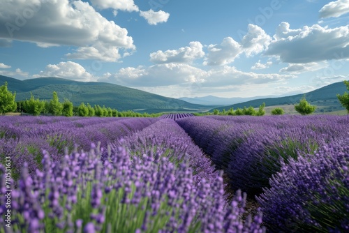 Lavender fields create a soothing landscape