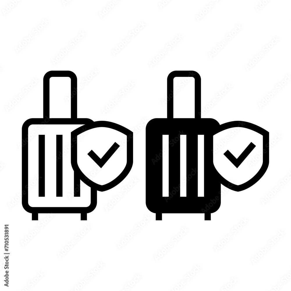 Obraz premium Travel insurance icon. Protection of air travel, insurance sign web sign. vector design