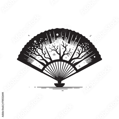 Mystical Elegance Unveiled: A Captivating Collection of Chinese Fans Silhouette Stock for Enthusiasts - Chinese New Year Silhouette - Chinese Fans Vector Stock
