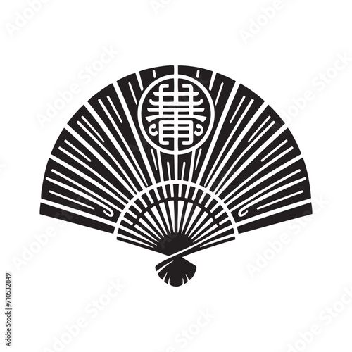 Awe-Inspiring Silhouettes: Chinese Fans Silhouette Stock Series Tailored for Your Creative Ventures - Chinese New Year Silhouette - Chinese Fans Vector Stock
