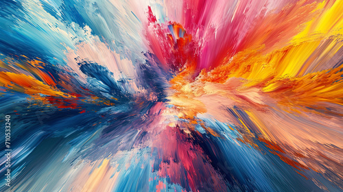 A spectacular abstraction of bright colors and swift lines that create a whirlwind of feelings and photo