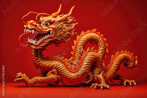 Wallpaper Mural Chinese New Year zodiac Dragon on red background. Torontodigital.ca