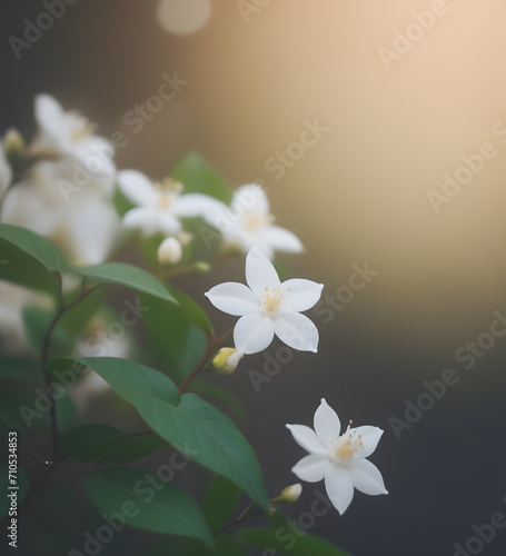 white flowers on a bokeh background