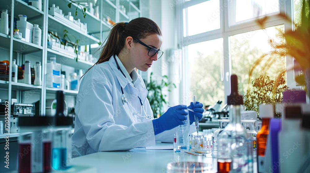Photo of a doctor of allergist, testing allergens in the patient Photo of a doctor of allergist, testing allergens in the patient