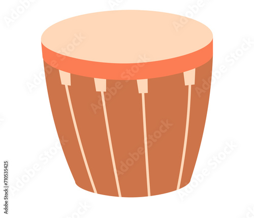 Musical instruments vector illustration. Celebrate World Music Day with harmonious classical world music The orchestra transforms, fusing traditional and symphonic elements seamlessly. Brown drum