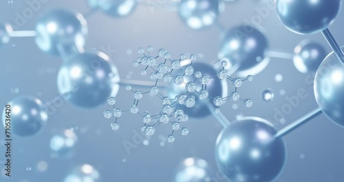 Wallpaper Mural Aprepitant, rotating 3D model of fosaprepitant, seamless looped video, molecular structure with selective focus Torontodigital.ca