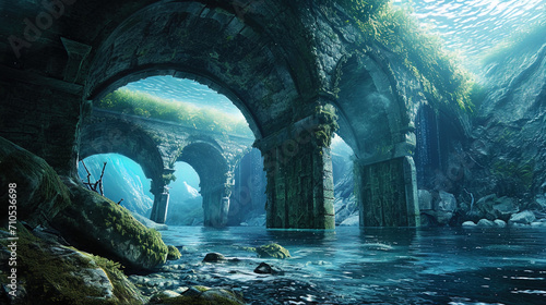 The underwater ensemble of the Carall arches, like an invitation to the mysterious world of the oc