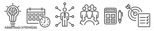 Project management vector line icons. Pictogram collection on white background - icon set