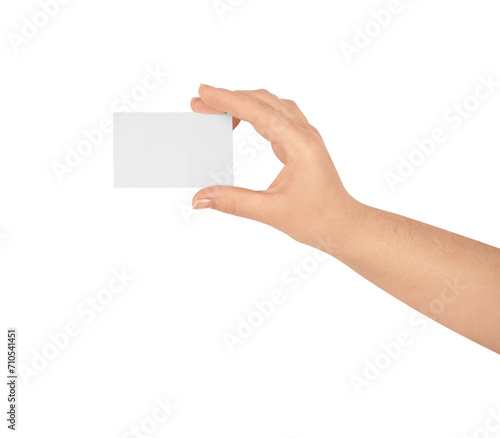 Business Card in Woman Hand