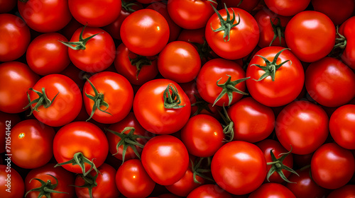 Ripe tomatoes background. Top view. © Наталья Зюбр