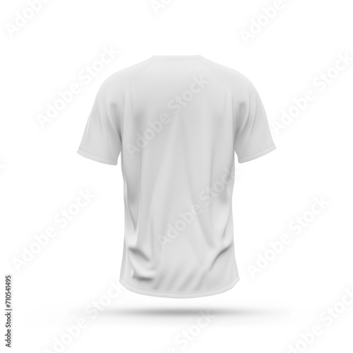 T-shirt Back View Baseball on white background