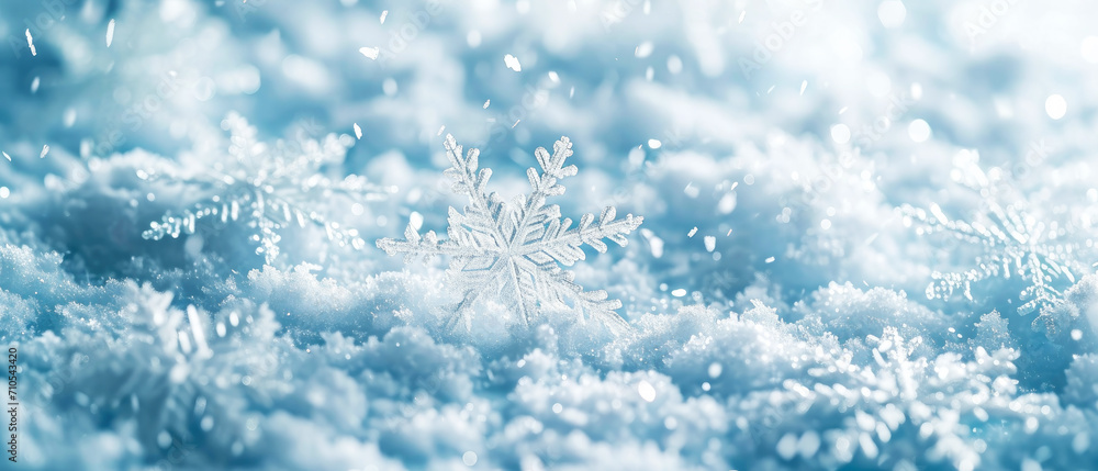 Ice snowflakes background.Crystal frozen particles. wintertime mockup. Generative ai.