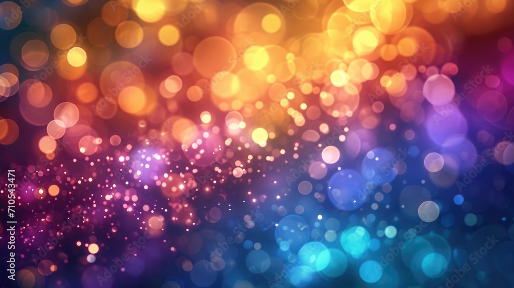 Luminous bokeh lights on a vibrant abstract background