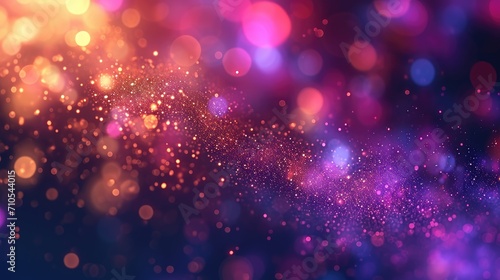 Abstract bokeh background with vibrant glowing particles