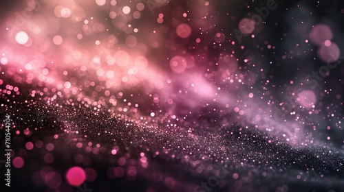 Charcoal and blush artistic abstract with colorful light particles