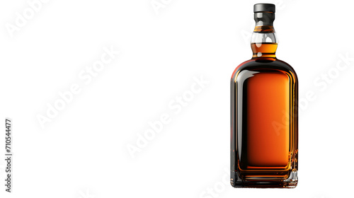 a bottle of alcohol with a black cap