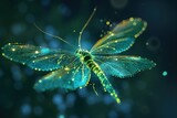 hologram projection of firefly bug insect . generative ai