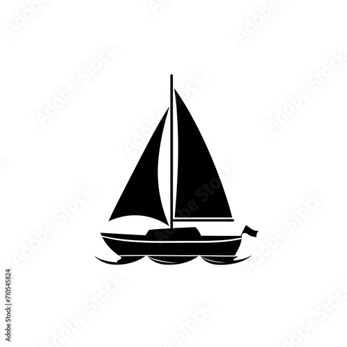 a black and white image of a sailboat
