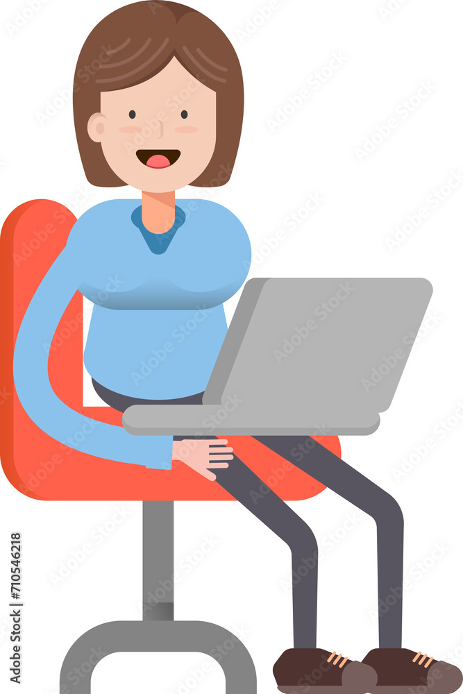 Woman Character Working on Laptop
Woman Character Working on Laptop