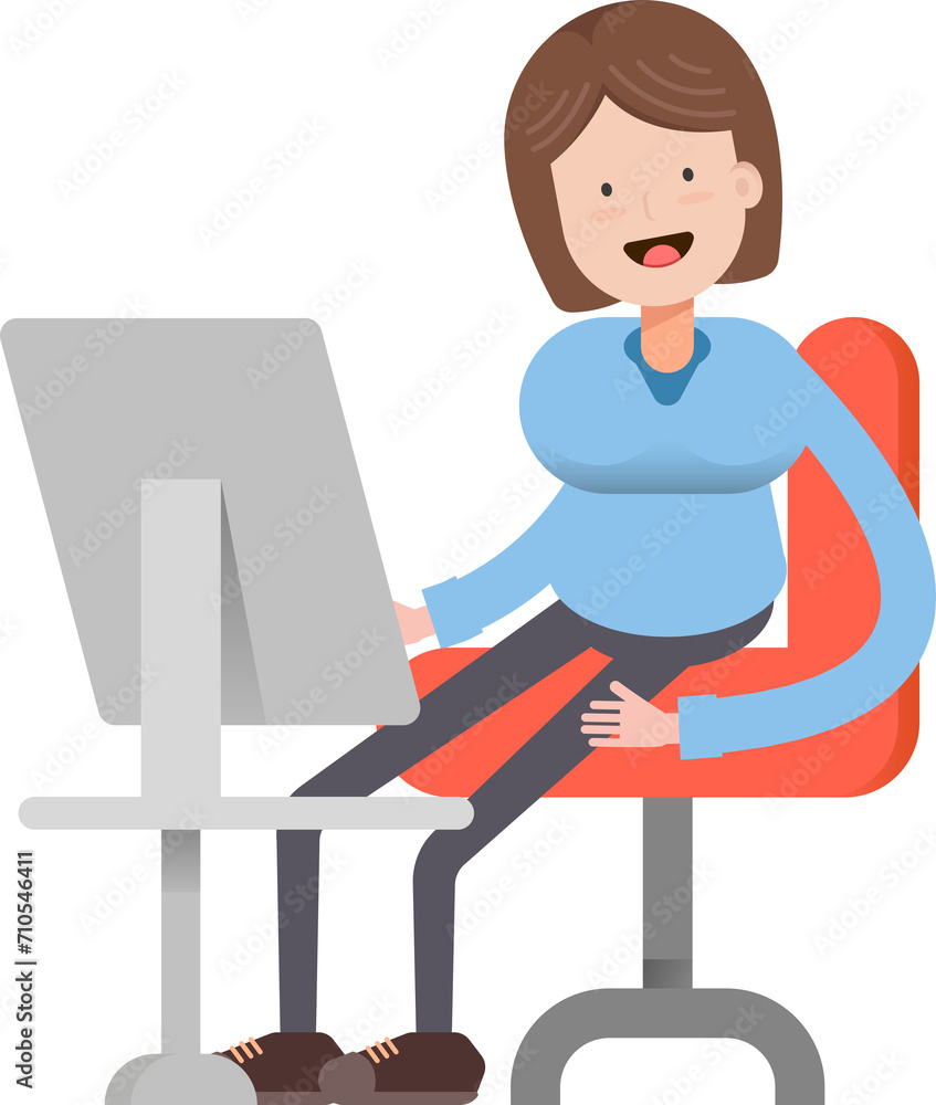 Woman Character Working on Desktop
Woman Character Working on Desktop
