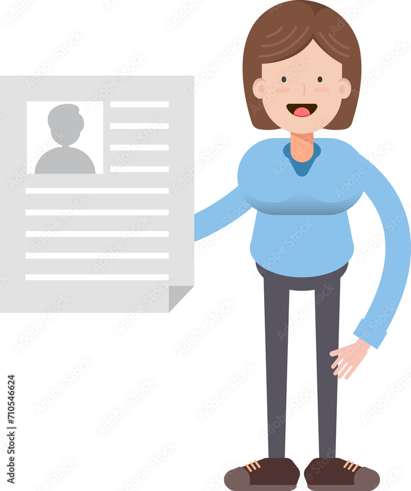 Woman Character Holding Job Application Document
Woman Character Holding Job Application Document