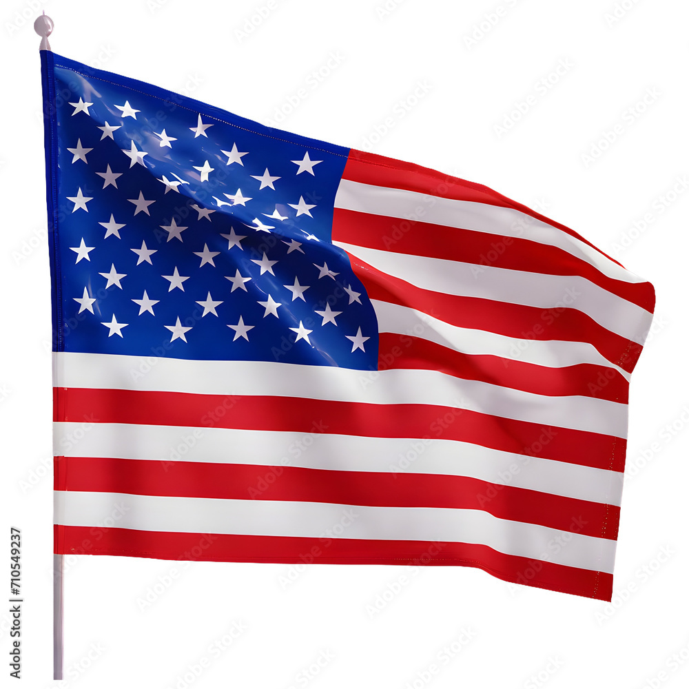 American Flag isolated on transparent background