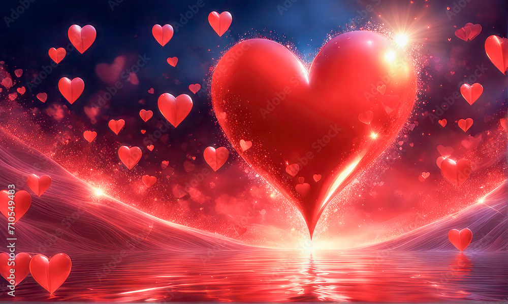 Holiday Greeting Card for Valentine's Day. Romantic background with hearts Holiday Greeting Card for Valentine's Day. Romantic background with hearts