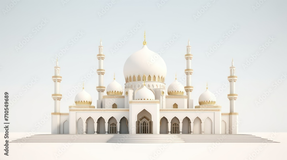 white mosque islamic background