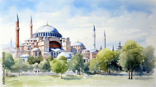 illustration of blue mosque