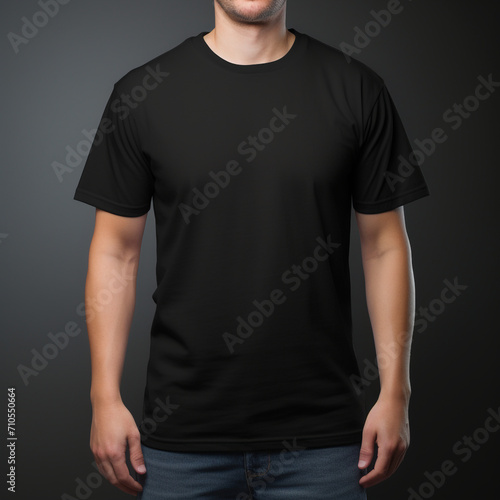 black blank t shirt black background blank shirt created with Generative Ai