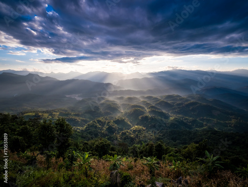 Beautiful mountain landscape of Gloselo, Khun Yuam District, Mae Hong Son Province, Thailand
