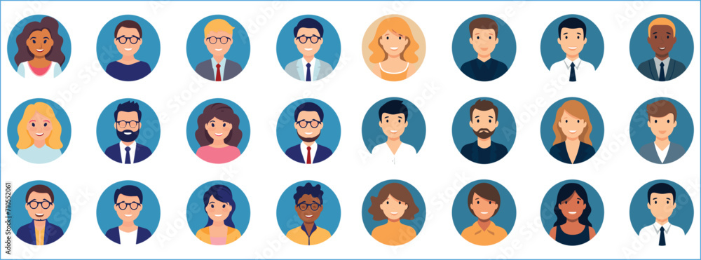 Avatar profile icon set men and women, Avatar profile businessmen and businesswomen, Profile icon set including male and female Avatar profile icon set men and women, Avatar profile businessmen and businesswomen, Profile icon set including male and female