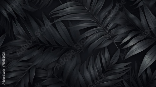 Dark tone and Gold tropical leaves abstract background