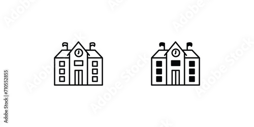 school icon with white background vector stock illustration
