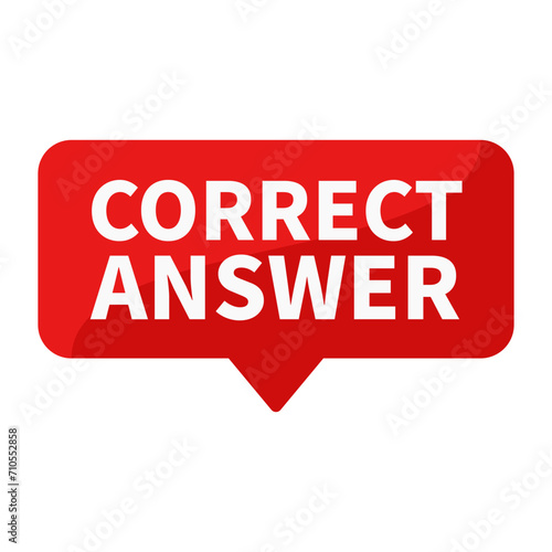 Correct Answer Red Rectangle Shape For Information Correct And Fact Announcement

