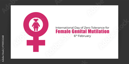 Vector illustration of Zero Tolerance for Female Genital Mutilation Day social media feed template